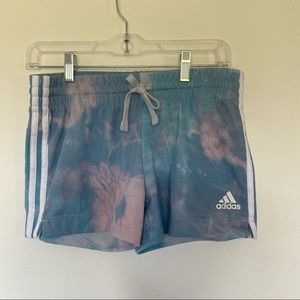 NWOT Adidas Tie Dye Athletic Shorts with Three Stripes